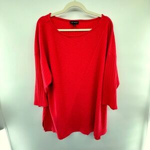 Lane Bryant 22/24 Ribbed Oversized Tunic Top Hot Pink Light Knit Plus Size